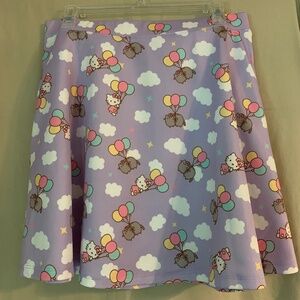 Hello Kitty collab with Pusheen lavender suspender skirt